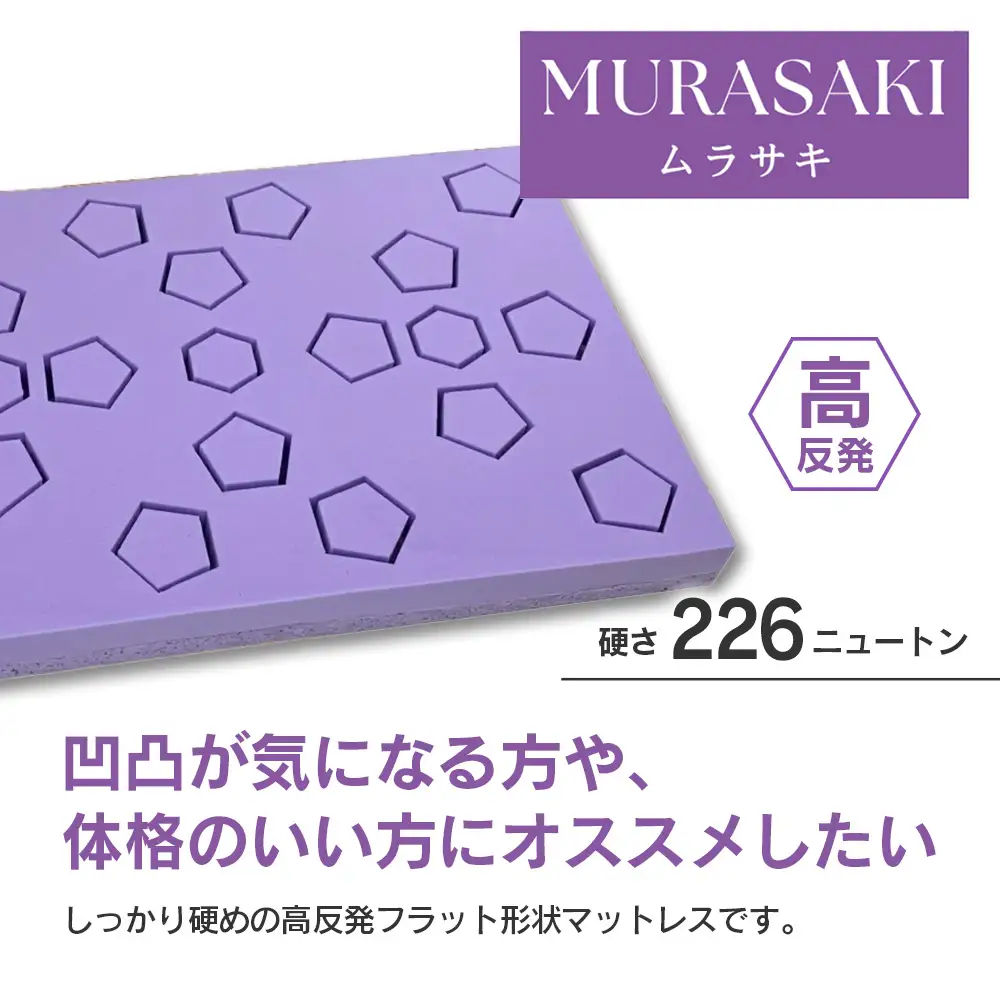 マットレス シングル 三つ折り 高反発ウレタン キタヒロマットレス MURASAKI 西日本イノアックオリジナル カラーフォーム健康ショップ_NI040_030