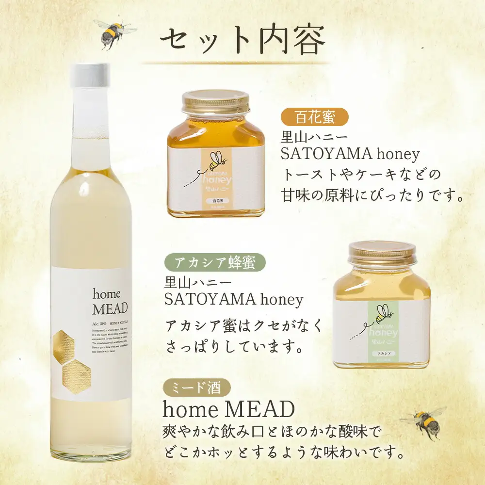 ミード酒(home MEAD) 蜂蜜・蜂蜜のお酒のセッと ｜ ミード