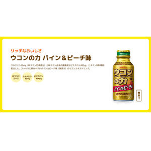 ハウスウェルネスフーズ ウコンの力 パイン＆ピーチ味 A 100ml ボトル缶 1セット（30本）