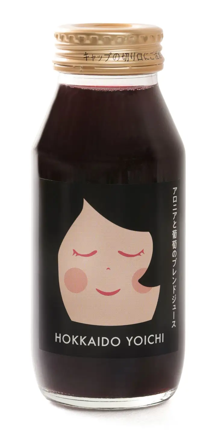 余市産 アロニア・ぶどう果汁100％ジュース 添加物無添加 180ｍｌ×8本セット_Y018-0069