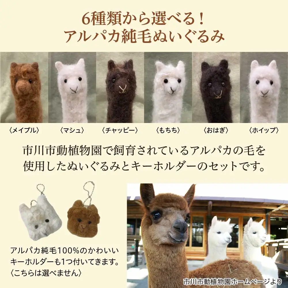 アルパカ純毛ぬいぐるみ・キーホルダーセット　【12203-0264】