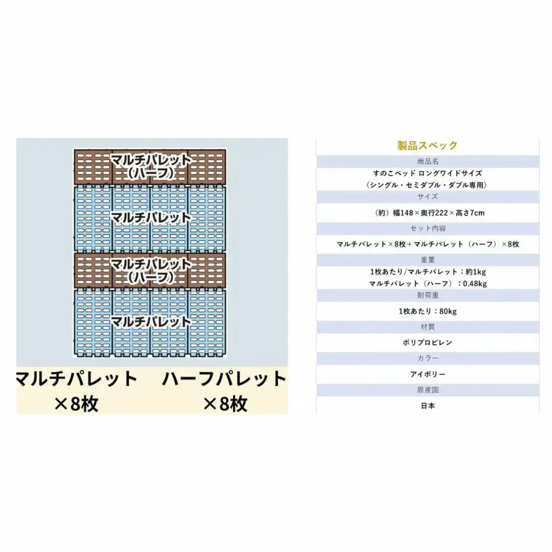 プラすのこベッドセット ロングワイドサイズ ベットマット