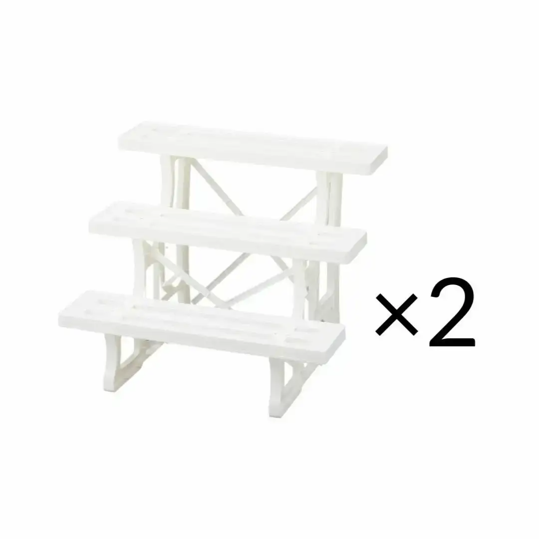 フラワースタンド3段600 ホワイト 2個セット 屋外 家庭菜園 園芸用品 燕三条製 【010S645】