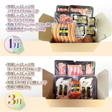 【発送月固定定期便】鹿児島県産黒豚三昧Bセット GG5-0001全6回_肉 ハム 豚肉   肉 しゃぶしゃぶ 牛肉 牛しゃぶ  肉  牛肉   肉 しゃぶしゃぶ 豚肉 豚しゃぶ  肉 ハンバーグ 豚肉   肉 ソーセージ・ウインナー 豚肉   肉  豚肉   惣菜・加工品 餃子  ぎょうざ ギョウザ  定期便 定期便  _【配送不可地域：離島】【4057557】
