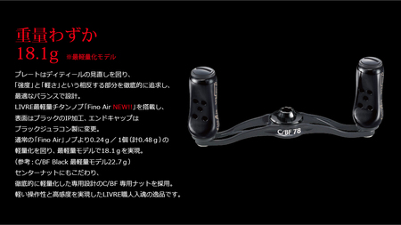 LIVRE C/BF 78（ダイワB1） 亀山市/有限会社メガテック 釣り具 リールハンドル カスタムハンドル[AMBB197]
