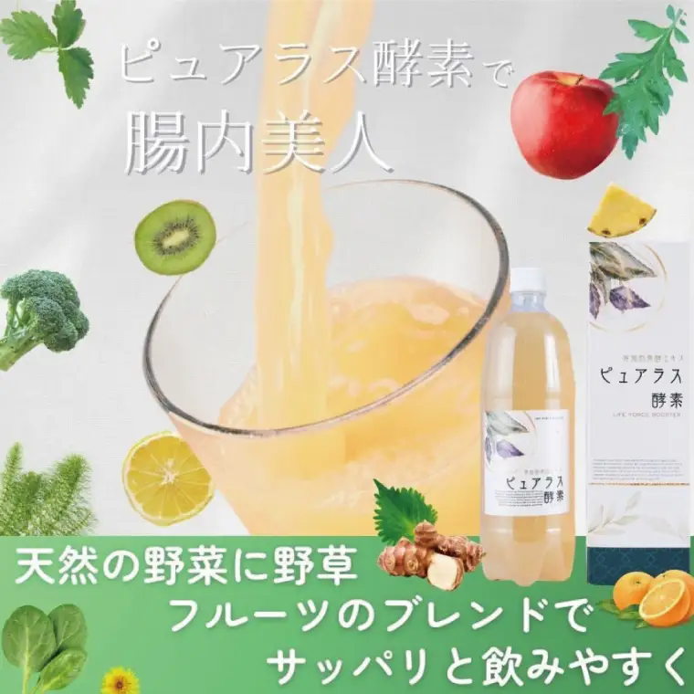 自然の恵みを封じこめた完全非加熱発酵エキス『ピュアラス酵素』1000ml/2本（EH-7）