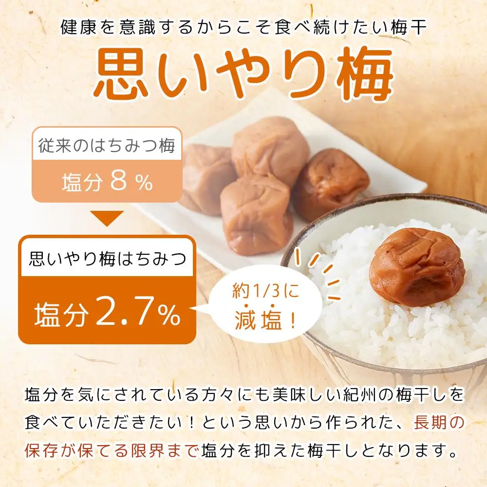 梅干し 塩分約2.7% つぶれ梅干し はちみつ 400g×6個 2.4kg 大粒 訳あり