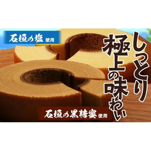 石垣島 やし屋手作り 石垣の塩バウムクーヘン×1箱 ＆ 黒糖バウムクーヘン×1箱＆手作り黒糖菓子　詰め合わせセット　YA-4
