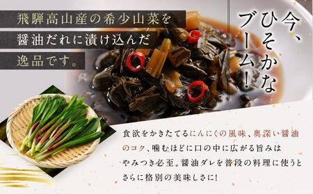 飛騨高山の山菜 行者にんにく醤油漬け100g×3個 | にんにく 行者ニンニク 山菜 希少 漬け 醤油 うまい コク 食欲増進 おいしい ごはんのお供 飛騨高山 株式会社龍の瞳 ML023【龍の瞳 米 お米 いのちの壱 龍の瞳 米 お米 いのちの壱 龍の瞳】