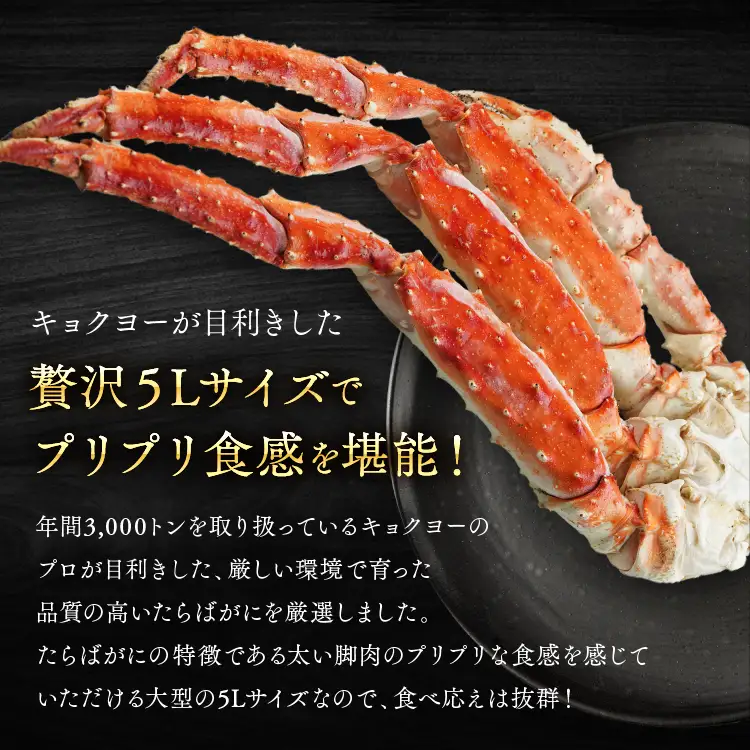 タラバ 脚 ボイル NET重量 800g 5L シュリンク 数量限定 キョクヨー たらばがに タラバガニ たらば蟹 カニ 蟹 肩 足 魚介 海鮮 極洋カニ鍋 焼きガニ_AR006