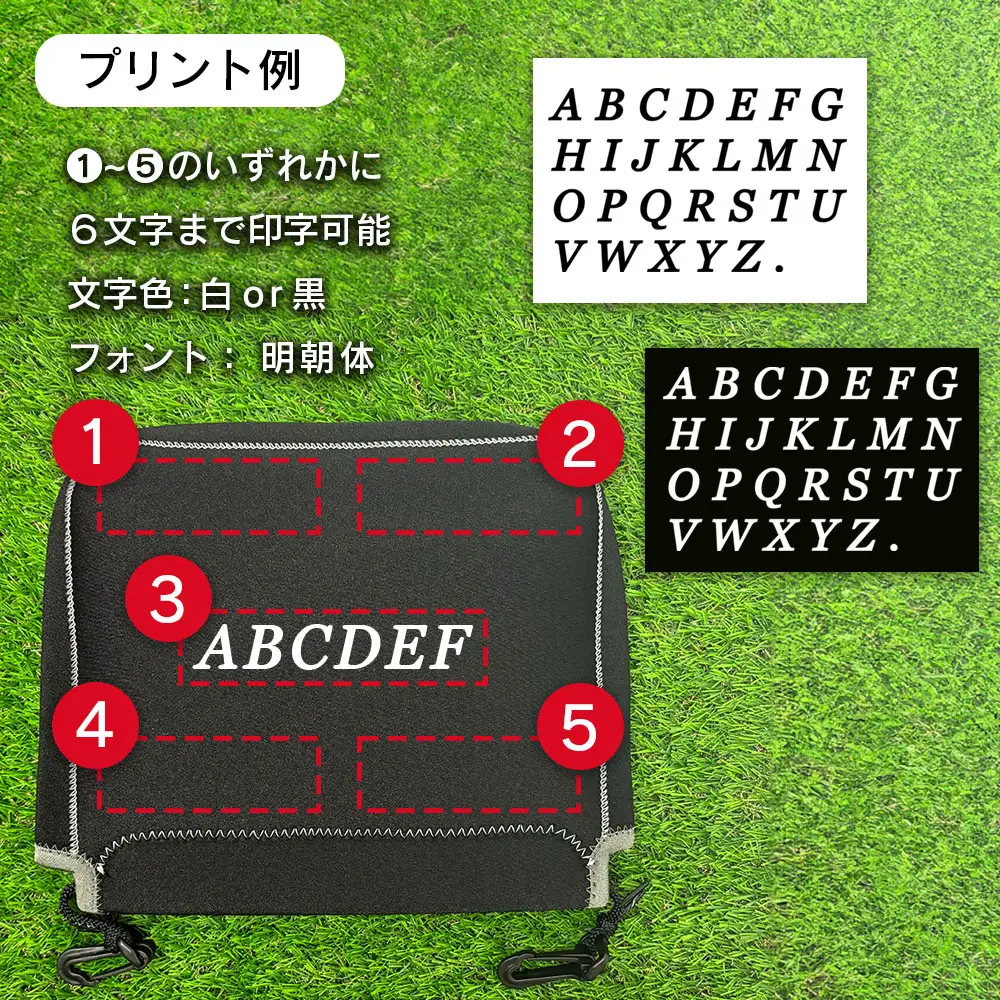 【G01-NM】ヘッドカバーライトグリーン(アイアン用)ネームプリント付き｜ アイアン