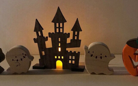 【ふるさと納税】＜木から生まれたハッピーハロウィンセット＞高知県 佐川町 木工品 コンパクト uｍ 木工房ゆうむ かぼちゃ 飾り 装飾 halloween パンプキン オブジェ 置物 雑貨 玄関 室内 オーナメント ディスプレイ デコレーション グッズ おばけ 黒猫 北欧