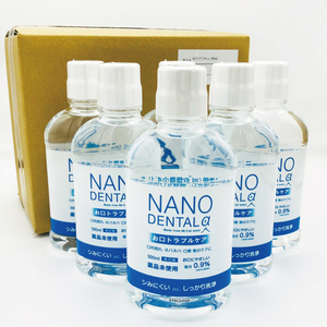 洗口液 NANO DENTALα 500ml 6本 薬品未使用 富士山伏流水 塩 極微小 オゾン気泡 ナノバブル技術 最先端技術 口腔ケア 美容 日用品 富士市 [sf025-005]