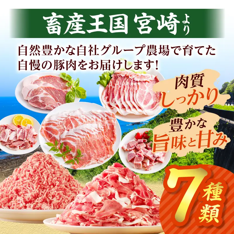 豚肉 バラエティセット 豚肉[宮崎県産 肩ロース 切り落とし ミンチ 5kg サイコロステーキ・とんかつ・生姜焼き・しゃぶしゃぶ・焼肉等]