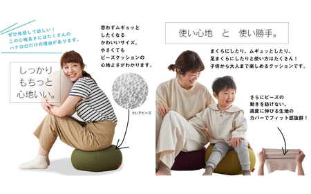 【モスグリーン】ハナロロ ビーズクッション プチ オニオン 人をダメにするクッション 話題 お試しかわいい おしゃれ 雑貨 インテリア 癒し お手軽 日本産 国産 10000円 1万円