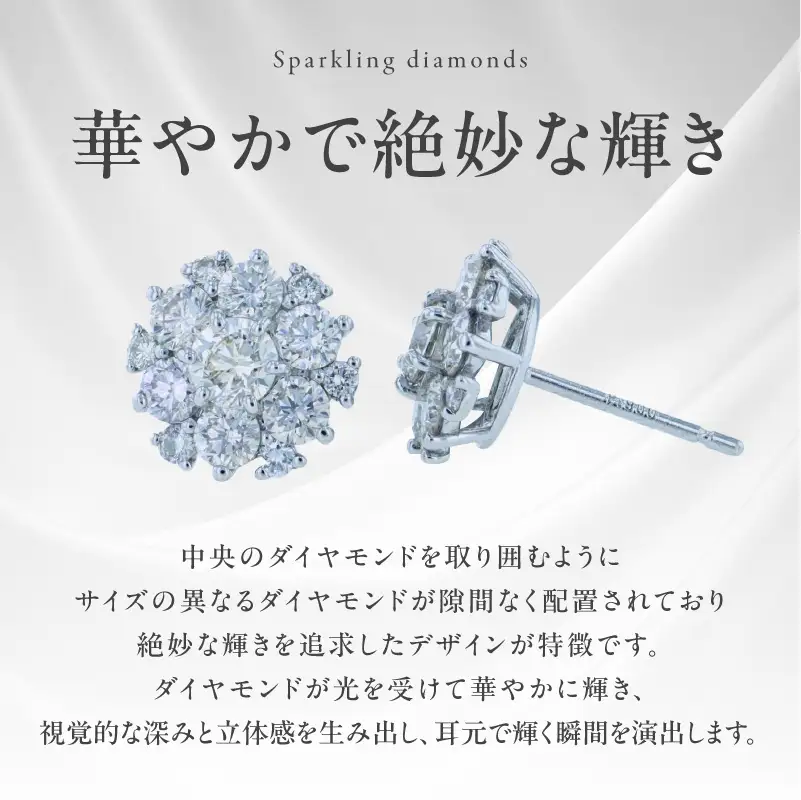 ARC-EN-CIEL プラチナ ダイヤピアス 計1.4ct【鑑別書付き】