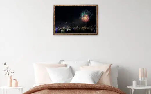 【額装写真】【長崎帆船まつり 帆船と夜空の花火】画寸B3サイズ [M10-8894] ／ 長崎帆船まつり 歴史 文化 お祭り 思い出 写真 インテリア 長崎県 長崎市