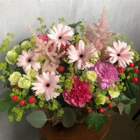 バスケットフラワーアレンジメント_花・観葉植物  花 _【配送不可地域：離島・北海道・九州】【1556517】