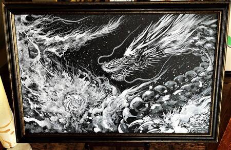 現代水墨画家 絵師白道 「白龍」｜絵画 アート インテリア 手描き 一筆