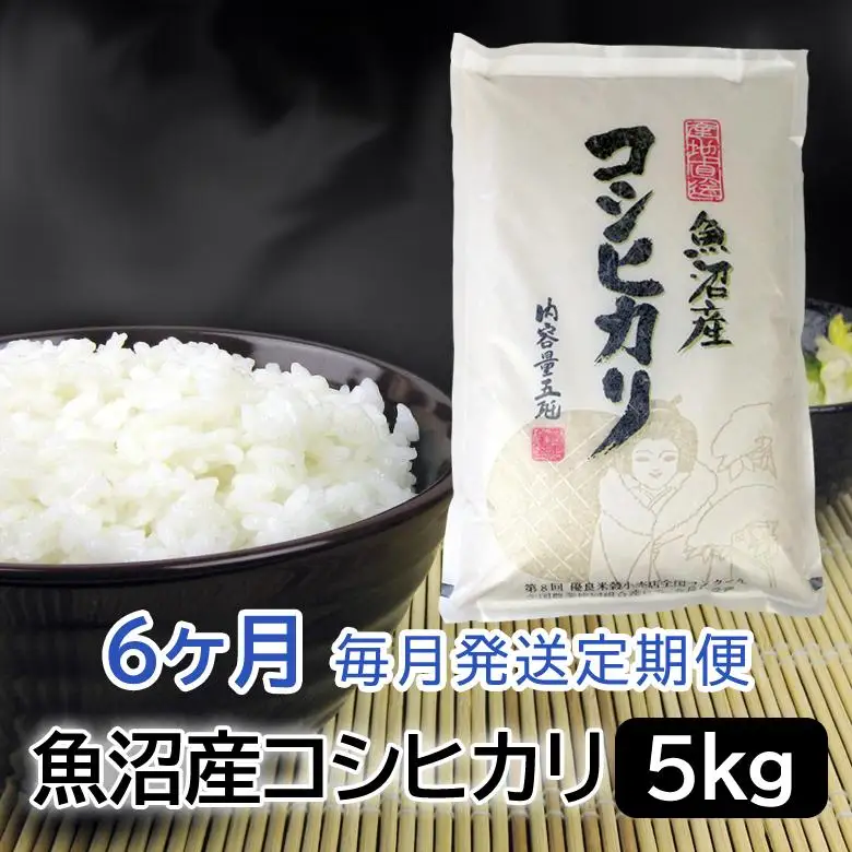 お米マイスター厳選！魚沼産コシヒカリ５kg×6ヶ月毎月発送 定期便 新潟県