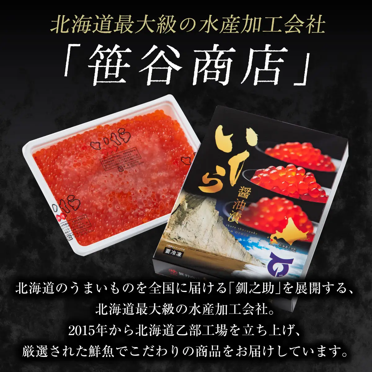 【2025年度産】＜いくら醤油漬　2パック（500ｇ×2箱）＞鮮度にこだわる「笹谷商店」の絶品の醤油タレで漬けたいくら（検索：イクラ 鮭いくら 鮭イクラ 醤油いくら 醤油イクラ いくら醤油漬け イクラ醤油漬け 醤油漬 いくら丼 秋鮭 国産 北海道産 北海道乙部町 日本海 冷凍 人気 使い道 ふるさと納税）
