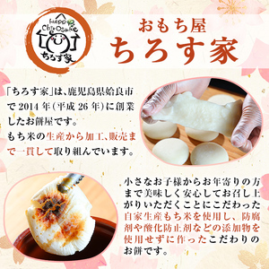 a949-B あんこ餅(100g×10個)・まる餅(60g×15個)セット 【ちろす家】姶良市 おもち 餡子 丸餅 つきたて 和菓子 真空パック 冷凍