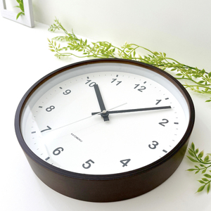 KATOMOKU Plywood clock≪km-35M≫曲げわっぱ掛け時計(ブラウン)【A-40】