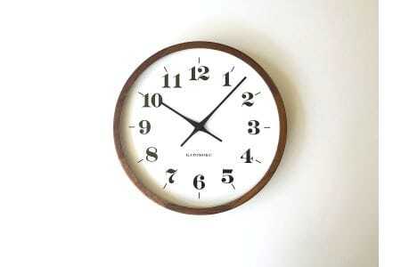 KATOMOKU muku clock 12 ウォールナット 電波時計 連続秒針　km-98WARC