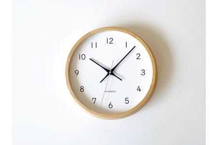 KATOMOKU muku clock 13 ヒノキ 電波時計 連続秒針　km-104HI