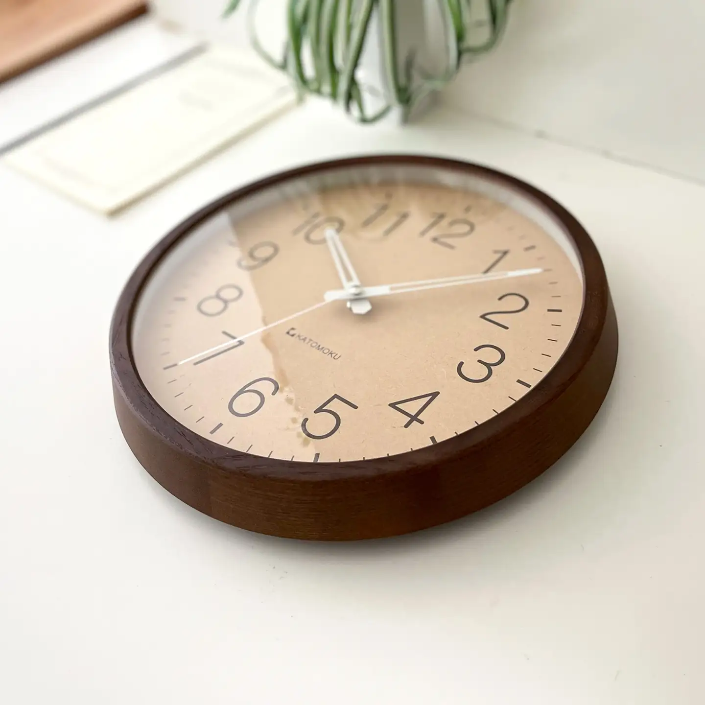 KATOMOKU muku clock≪km-45BR≫木製掛け時計(ブラウン)【B-77-B1】