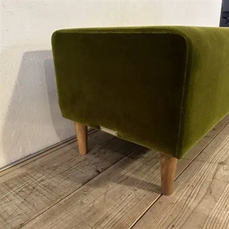130 Bench(130ベンチ)モケット グリーン BR鉛筆脚【SWOF】_雑貨・日用品 椅子・チェア・ソファ 家具・インテリア _【1555806】