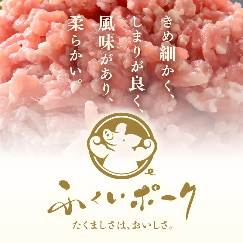 【ブランド豚】ふくいポーク 100％ ミンチ 1kg  豚ひき肉  国産豚[e02-a024]