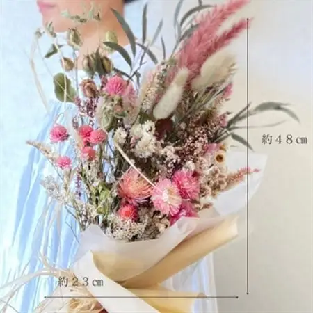 信州 八ヶ岳の麓から贈るドライフラワースワッグ L(ピンク)_花・観葉植物 造花・プリザーブドフラワー 花 _【1563986】