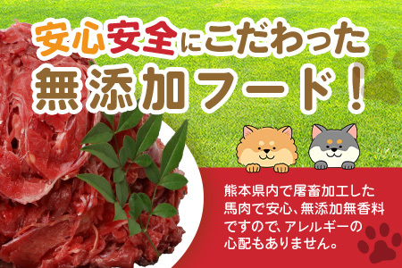 ペット用 熊本加工 馬肉 切り落とし 【1kg】 ドッグ フード 無添加 無香料 ヘルシー 高栄養 馬刺し 1キロ お肉専門店 熊本県 冷凍 国内加工 041-0501