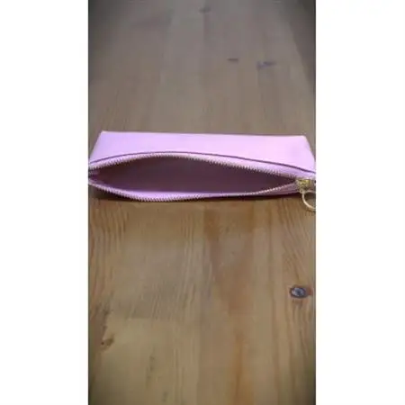 牛革(白なめし革)　ピンク　ペンケース【1557027】