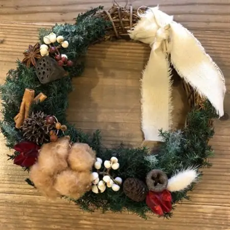年中飾れるプリザーブドのクリスマスリース_花・観葉植物 造花・プリザーブドフラワー 花 _【1418598】
