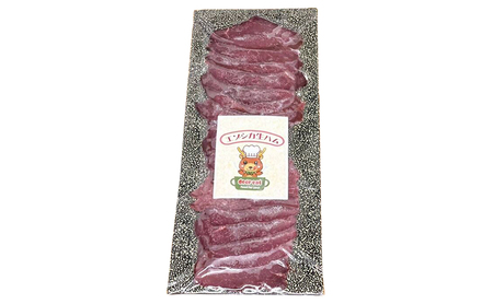 北海道 厚岸産 エゾシカ 生ハム スライス 80g 【deer food】[ 鹿肉 ジビエ おつまみ ワインに合う 冷凍 低カロリー ヘルシー ] 