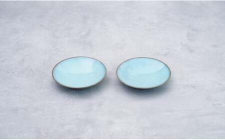 有田焼 月白小皿 2枚セット【梶原大敬 茂正工房】器 うつわ 食器 皿 取皿 小皿 菓子皿 2枚 セット ペア 青磁 月白 青 夏 上品 シンプル 作家 ろくろ 電子レンジ対応 A18-239