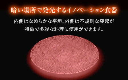 ルミナスシリーズ プレート (小) レッド 【暗闇に輝く、卓上の新たな魔法】 多治見市 / 丸モ高木陶器 ガラス 皿 食器 化粧箱入り[TBA213]