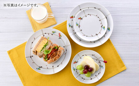 【陶器市特集】【波佐見焼】ことりの森 21cmプレート・15cmプレート 4点セット【まるしん】[WD39]