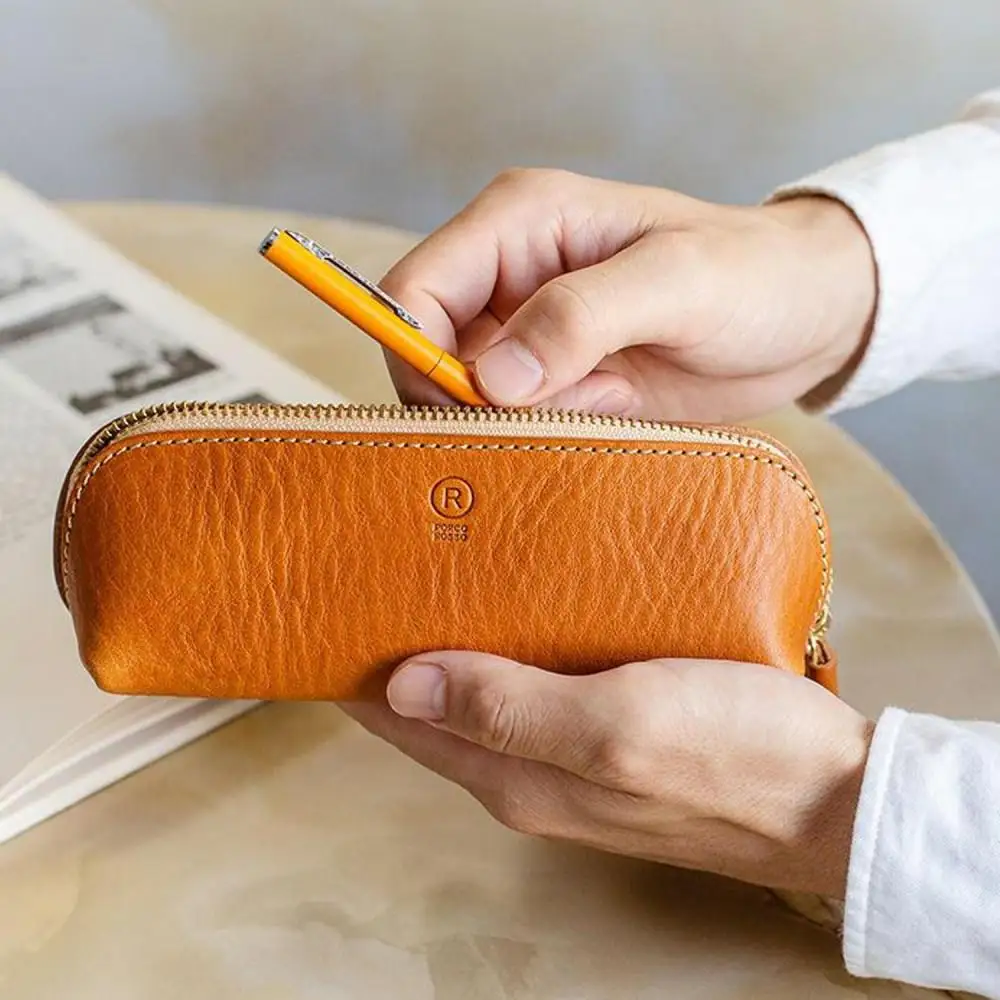 三角ペンケース 【福岡市内製造】 | 革製品 レザーグッズ 雑貨 日用品 おすすめ 送料無料 チョコ