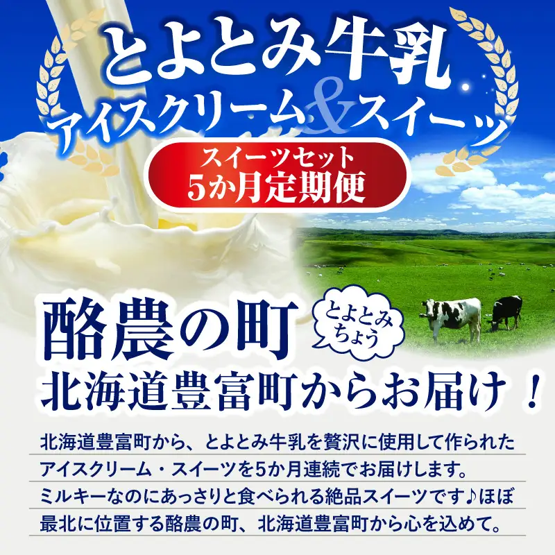 【定期便 5か月】とよとみスイーツセット5【アイスクリーム、ソフトクリーム、カタラーナ】