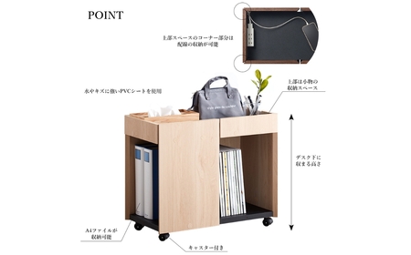 サイド ワゴン 幅59cm ナチュラル≪WPM-5060DE-NA≫ ワゴン 朝日木材