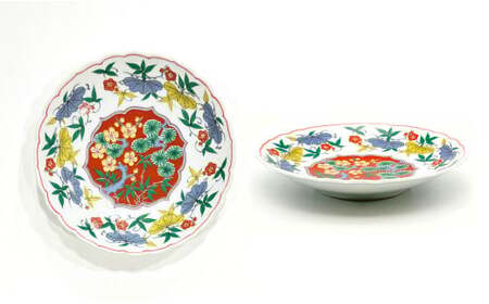 有田焼 松竹梅6寸皿 18cm 2枚セット 24to3【西富陶磁器オリジナル】食器 器 うつわ 皿 取皿 菓子皿 プレート 松竹梅 お正月 お祝い ハレの日 華やか 35000円 A35-344