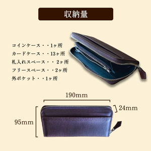 本革長財布 コニャック×オリーバ 【 イタリアンレザー 長財布 長財布 長財布  長財布 長財布 長財布 】