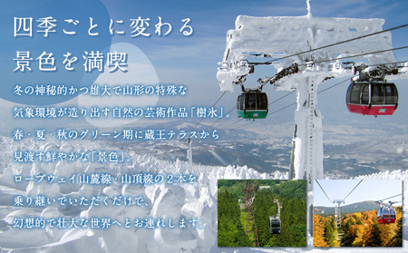 蔵王ロープウェイ乗車券(4区間券)引換券 FZ22-869 蔵王 旅行 山形 山形県 リフト ロープウエイ 樹氷 チケット