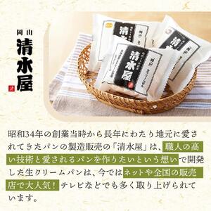 【定期便全３回】＜究極のふわとろ食感＞清水屋 生 クリームパン  12個 2種（カスタード・生クリーム） | クリームパン