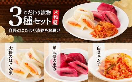 大和屋 こだわり 漬物 3品 詰合せ T055-018 惣菜 総菜 加工食品