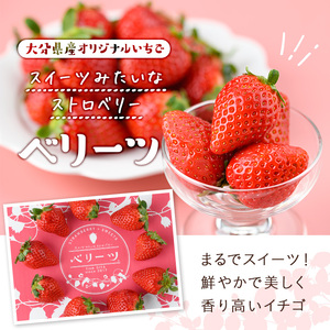 ＜先行予約受付中！2027年1月中旬以降順次発送予定＞＜数量限定＞ベリーツ いちご (計約560g・280g×2パック) 苺 イチゴ フルーツ 果物 くだもの 果実 ベリーツ【115800300】【大分中央農産】
