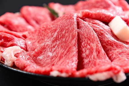 【30営業日以内配送】※寒河江市で年末に選ばれる品トップクラス※ 黒毛和牛「山形牛」すき焼き用 500g ＜肩・モモ お任せ＞（500g×1パック）　017-D-YL044